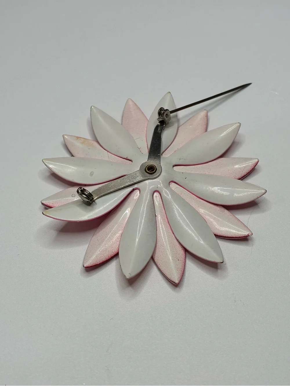 Layered Pink Floral Petal Brooch — Women's Jewelry Accent